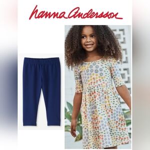 Hanna Andersson Multicolor Floral Kids Dress And Capri Leggins Set